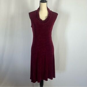 Vikki Vi Red Cowl Neck Sleeveless Sheath Dress